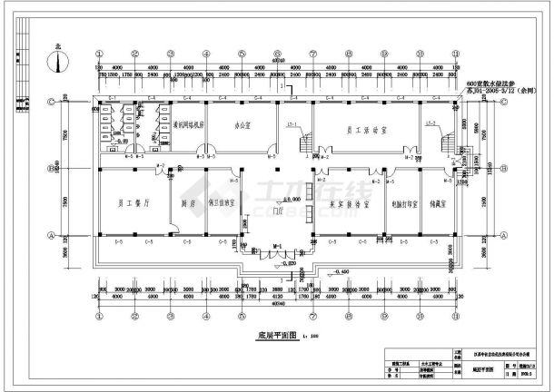 【5层】 3200平米左右框架办公楼毕业设计（含建筑结构图、计算书、答辩技巧）-图一