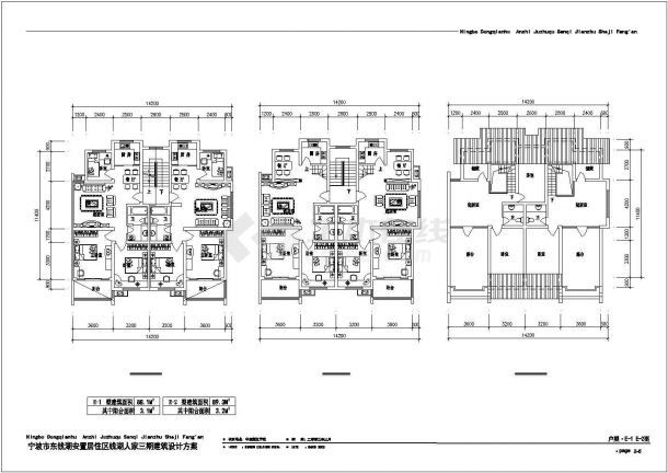 崇州市置业花苑居住区不同面积的平面户型设计CAD图纸（共24套）-图二