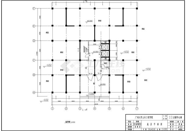 宁波市兴宁路某社区10层剪力墙结构公寓楼建筑设计CAD图纸（含总图）-图一
