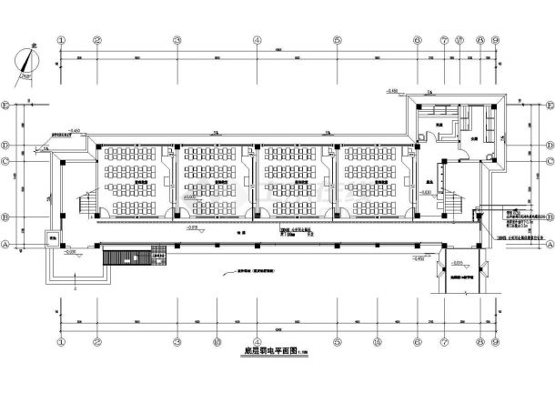 安徽某1865.54㎡四层学校教学楼强弱电施工CAD图（含设计说明）-图一