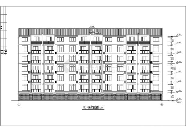 某长44.4米 宽13.9米 六层加1阁楼层框架结构3961平米三单元每单元2户对称户型住宅楼设计cad全套建施图（含设计说明）-图二