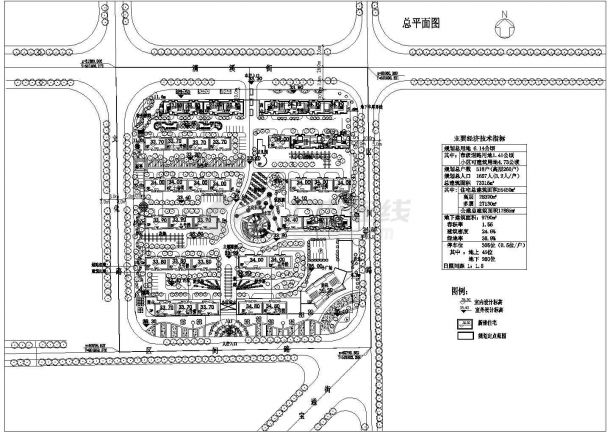 6.14公顷小区规划设计图-图一