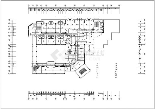 某中医院干病房楼消防设计总平面图CAD完整详细平面图纸-图二