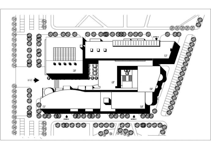 某大学5层教学楼方案设计CAD_图1