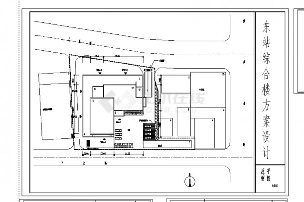 2套多层商业及办公综合楼设计施工cad图纸-图二