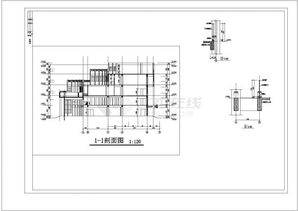 某城市低层景区酒店建筑方案设计CAD图（含楼梯卫生间大样等）-图一