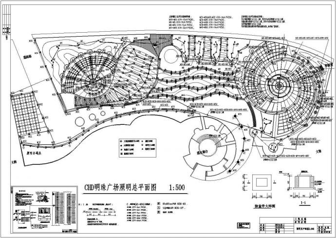长安市某地广场电气设计规划平面cad图纸，共一份资料_图1