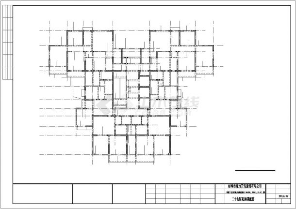 某27层棚户区改造及廉租房建筑设计施工CAD图纸-图二