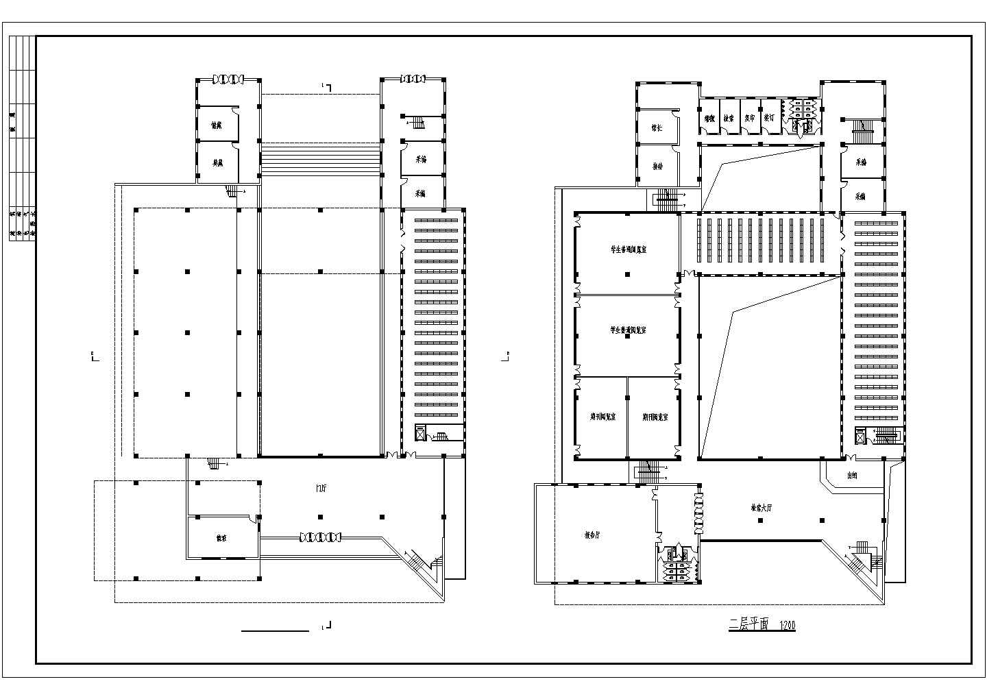 某高校图书馆建筑设计方案CAD