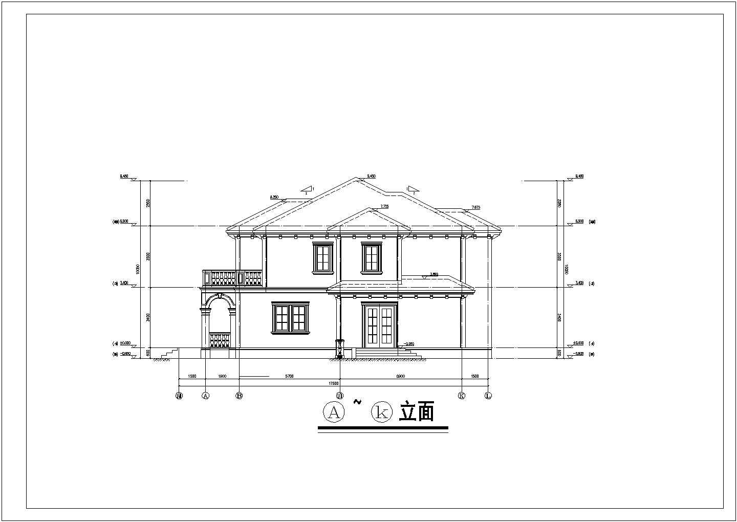 某两层长岛私人别墅建筑设计施工CAD图纸