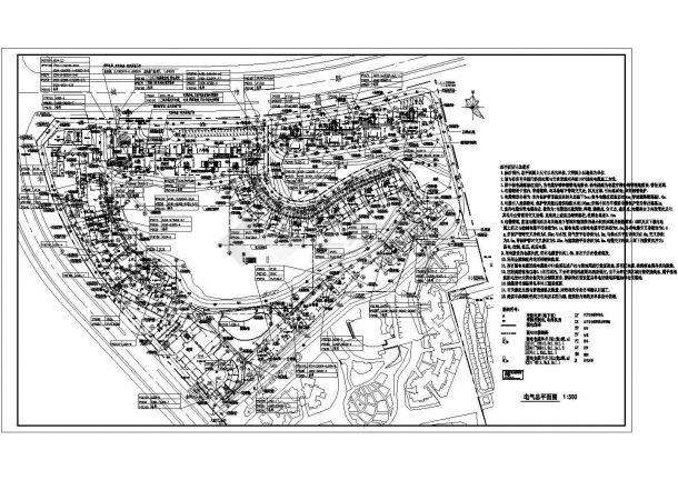 无锡市某地花园电气设计规划总cad图纸，共一份资料-图一