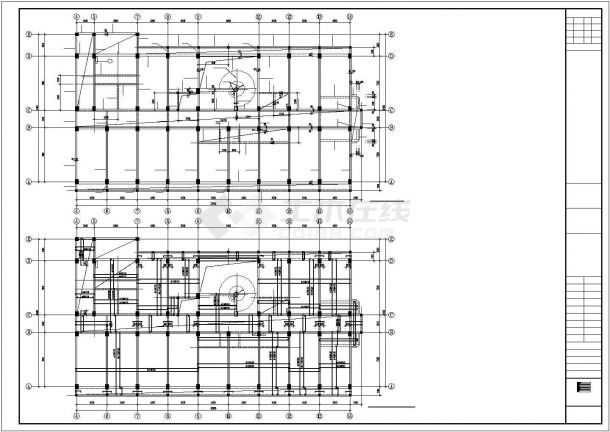 合肥市太湖路某3700平米四层框架商务楼全套建筑设计CAD图纸-图一