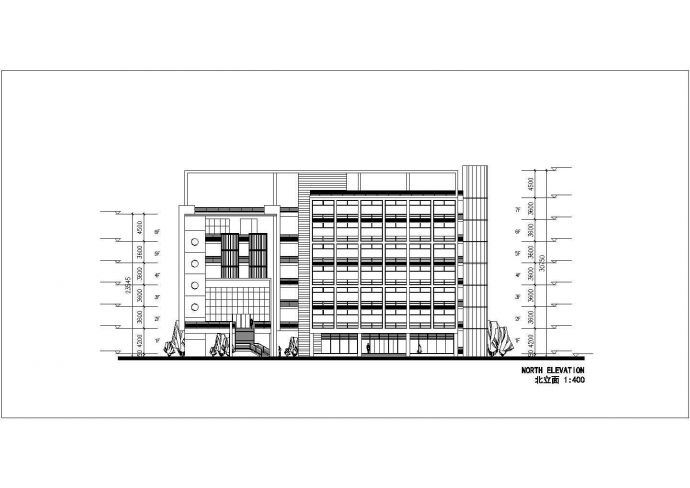 台州市某文化街7层框架结构文化馆建筑设计CAD图纸_图1