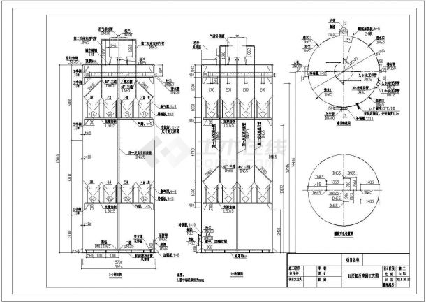 某50T-dIC厌氧反应器设计cad全套工艺施工图（含设计说明）-图二