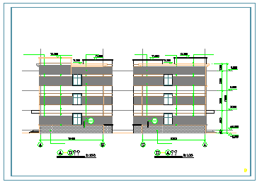 某三层医院病房楼建筑cad设计图-图二