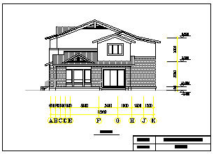 某生态型居住区二层双拼别墅方案cad建筑图