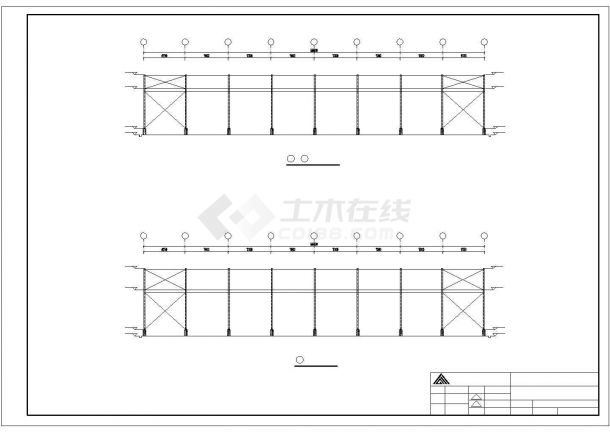 福建某机械公司钢结构设计CAD方案图-图二