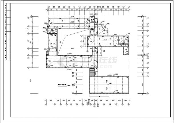 某小学四层框架结构教学楼（占地总面积12980㎡）设计cad全套建筑平立剖面图纸（含技术指标）-图一