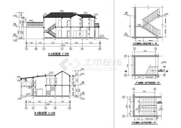 某欧式别墅全套CAD建筑图-图一