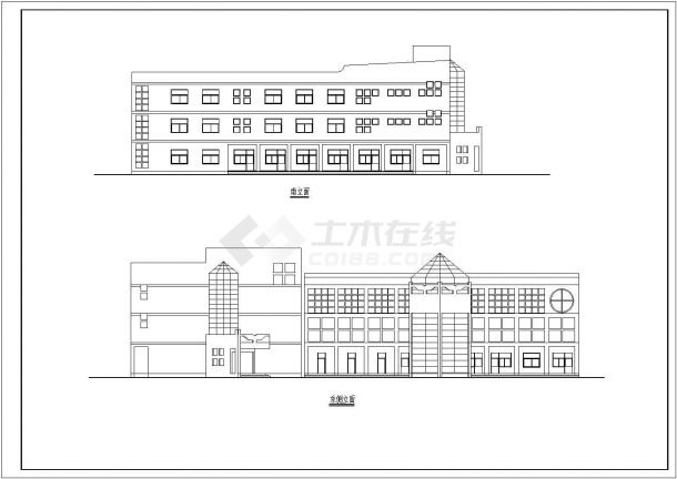 某学校三层框架结构教学楼设计cad建筑施工图（甲级院设计）-图一
