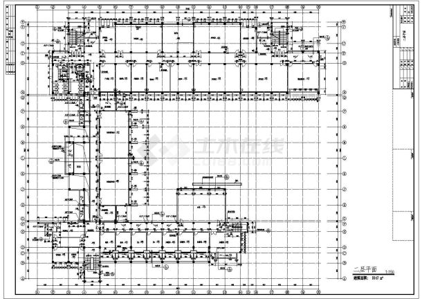某大学五层砖混结构教学楼（13242㎡）设计cad全套建筑施工图（甲级院设计）-图二