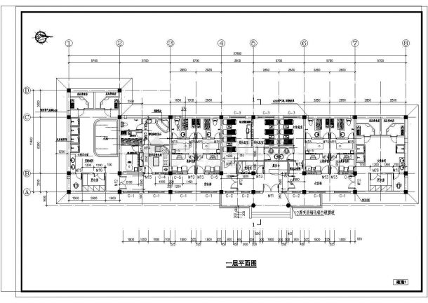 某桑拿中心详细设计cad施工图-图一