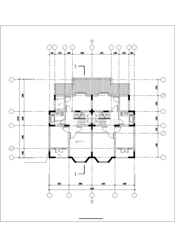 [昆山]某住宅花园联体别墅建筑设计cad图纸-图一