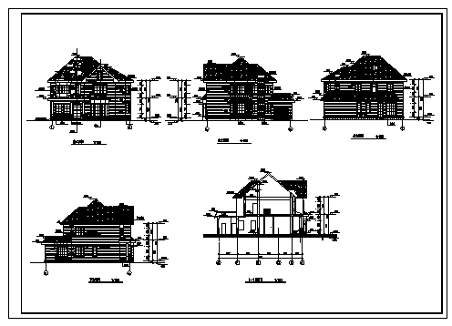 四套多层乡村简欧风格别墅建筑全套施工图资料合集-图二