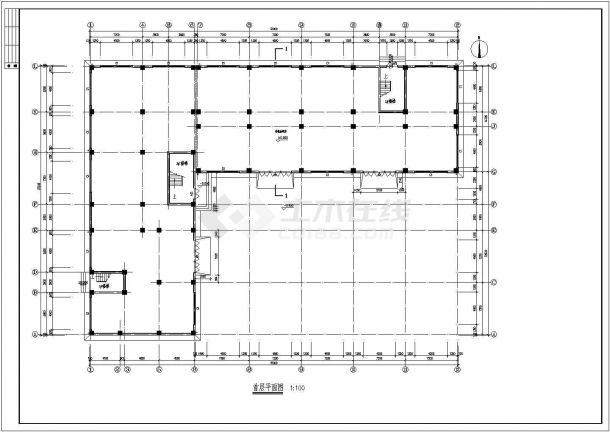 某多层框架结构宿舍楼设计cad全套建筑施工图-图二