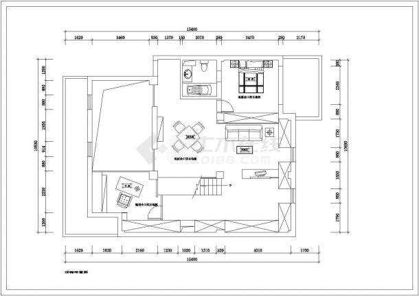 某城市百合家园别墅建筑装修设计施工方案CAD图纸-图二
