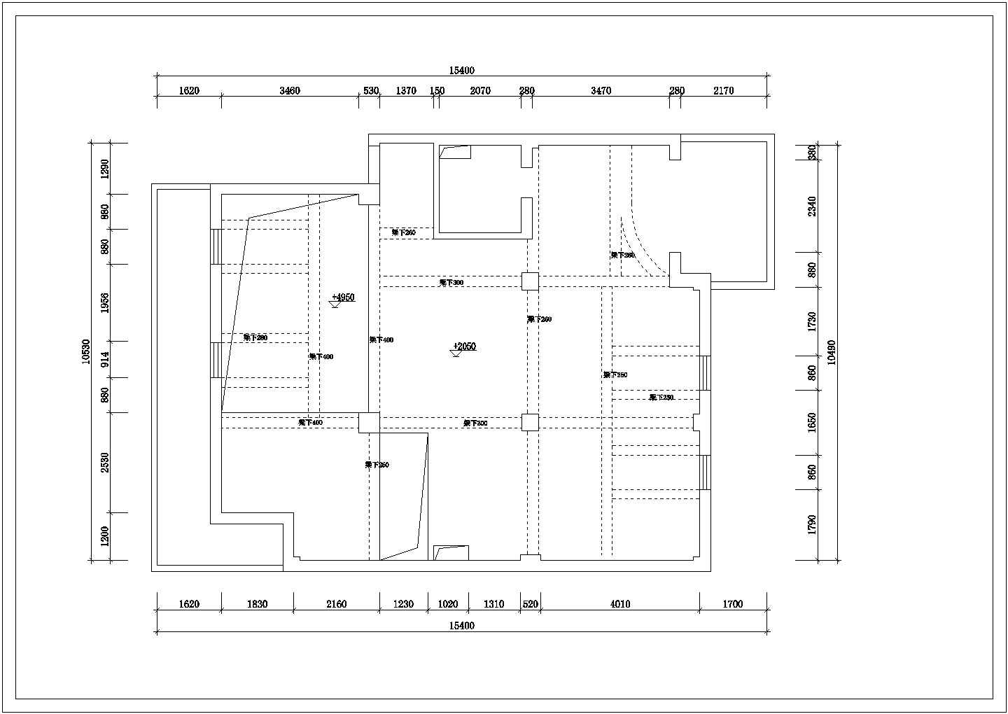 某城市百合家园别墅建筑装修设计施工方案CAD图纸