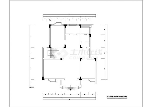 某城市中心花园别墅建筑室内装修设计施工方案CAD图纸-图一