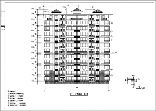 某框剪结构高层住宅楼设计cad详细建筑施工图-图二