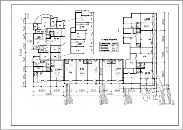 航运新村某高层框剪结构住宅楼设计cad全套建筑施工图-图二