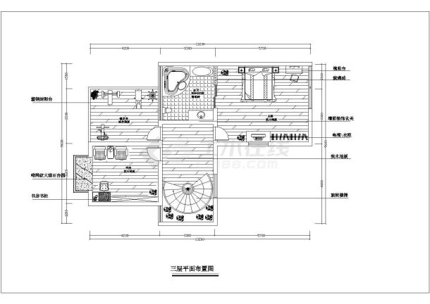 某城市内现代风格高级别墅建筑装修方案设计施工CAD图纸-图一
