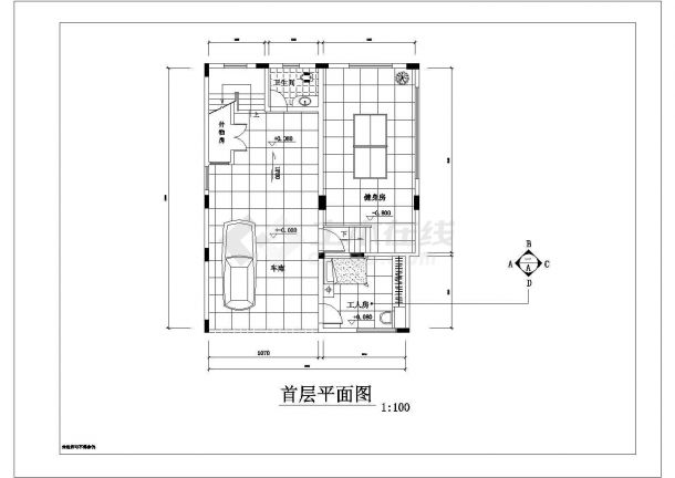 某城市内现代精品小户型别墅建筑装修布置方案设计施工CAD图纸-图一