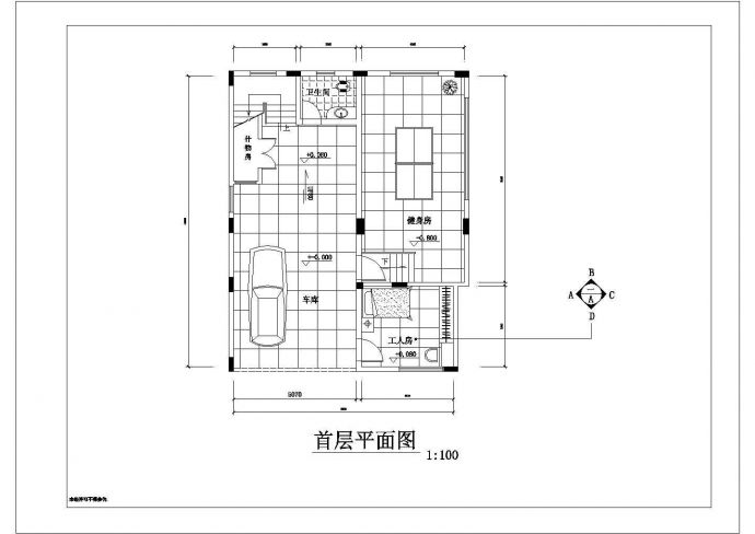 某城市内现代精品小户型别墅建筑装修布置方案设计施工CAD图纸_图1