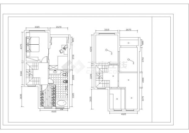 某城市内现代精品小型单体别墅建筑装修方案设计施工CAD图纸-图二