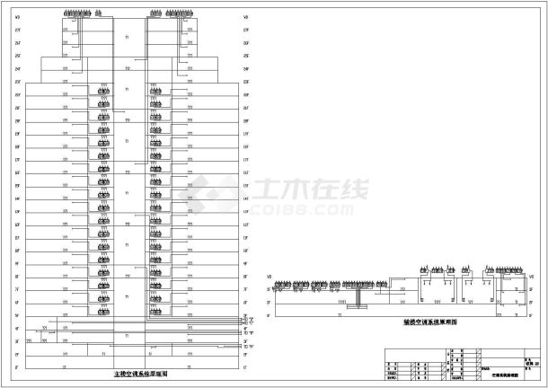 某高层剪力墙结构综合楼空调和通风防排烟设计cad全套施工图纸（含设计说明）-图二