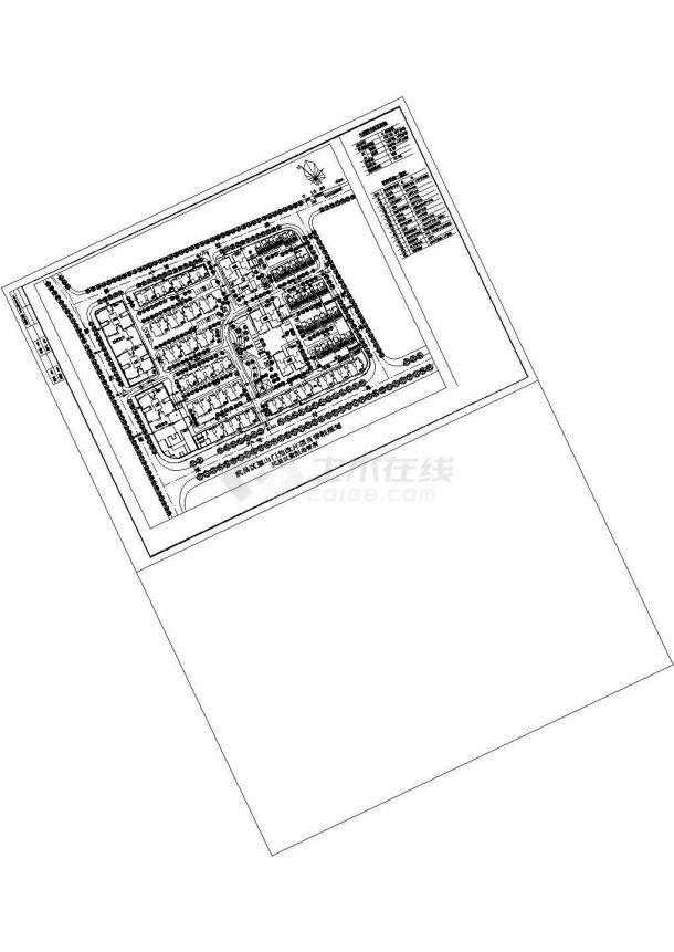 临汾市某地小区设计规划总平面cad图纸，共一份资料-图二