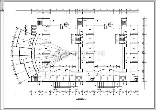 某小学五层砖混结构教学楼设计cad建筑施工图（标注详细）-图一