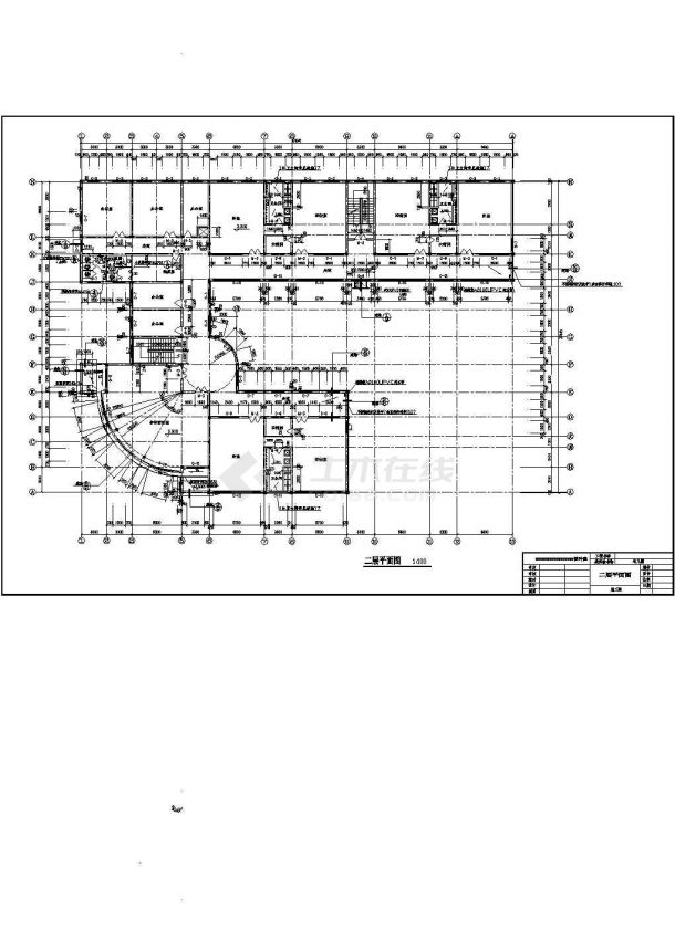 某幼儿圆三层框架结构教学楼（3151㎡）设计cad全套建筑施工图（含设计说明）-图二