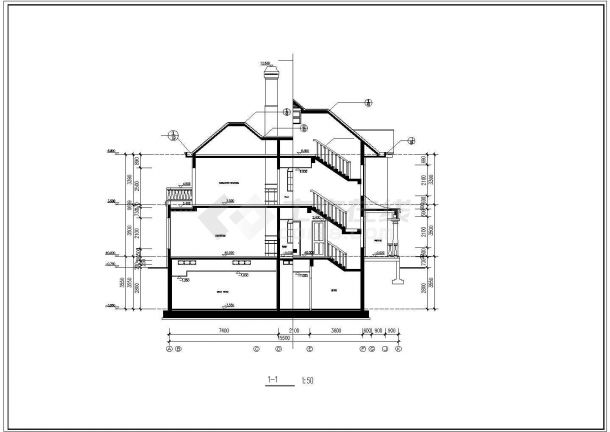 无锡三层高档别墅住宅楼建筑施工设计方案图-图一