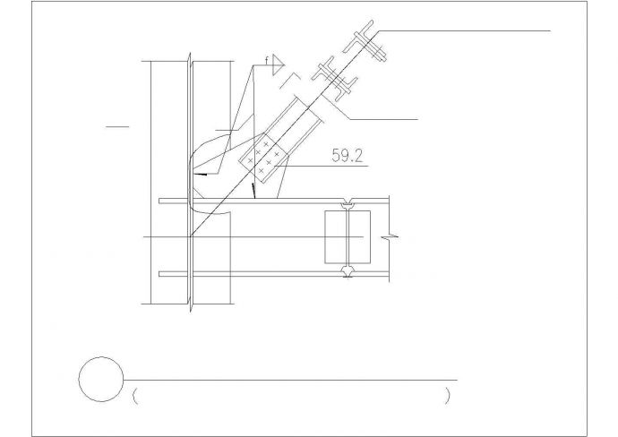 H型钢与相同截面的悬臂杆连接CAD详图_图1