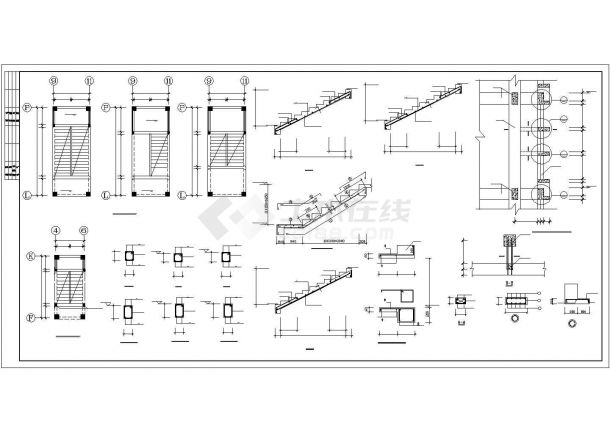 某混凝土框架办公楼结构设计施工CAD图纸-图一