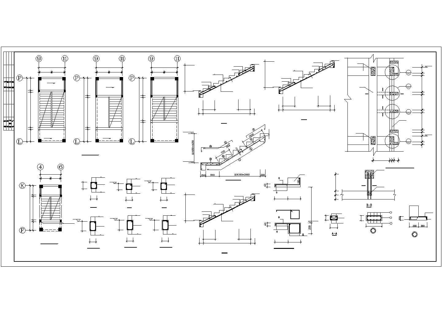 某混凝土框架办公楼结构设计施工CAD图纸