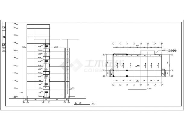 某剪力墙结构综合大楼建筑设计施工CAD图纸-图二