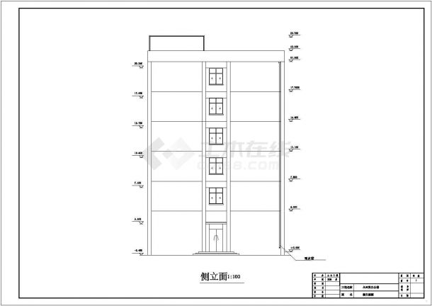 永州市某大型机械厂六层框架结构宿舍楼平立面设计CAD图纸-图一