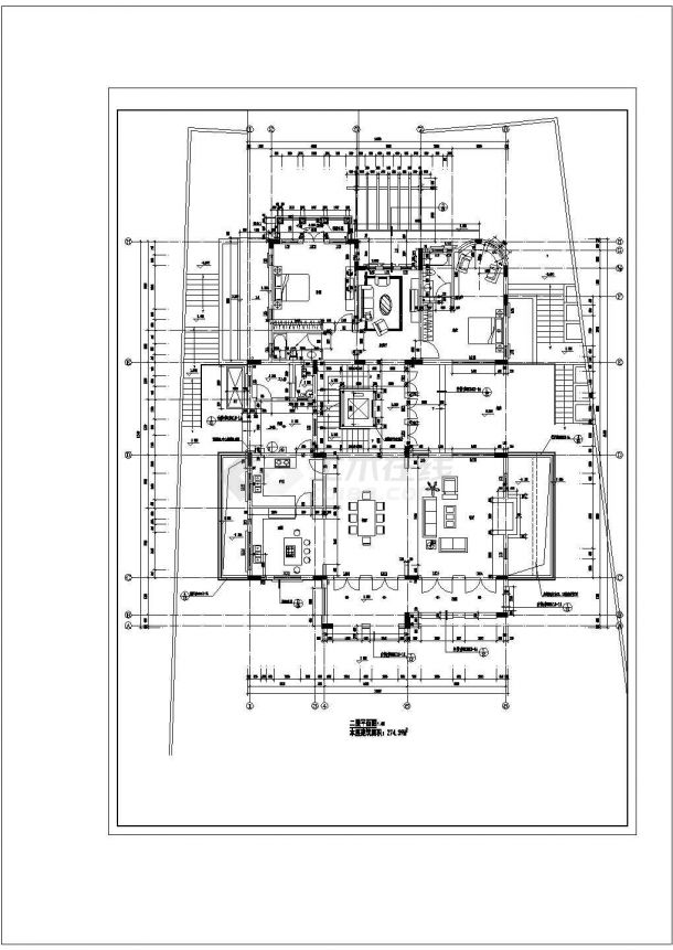 地下1地上3层861.83平米深圳区欧美风格别墅建施-图二