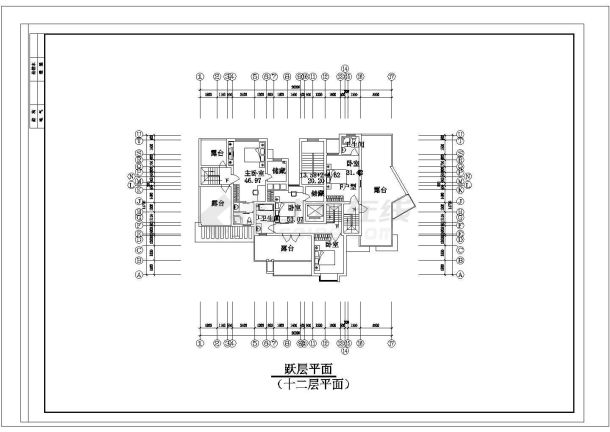 11+1跃层点式住宅楼建筑方案设计图-图二